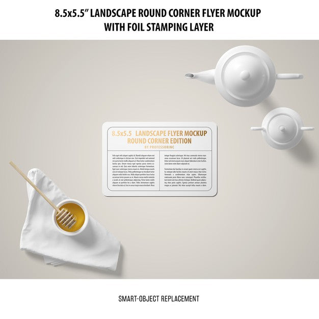8.5X5.5 Landscape Flyer Mockup Psd