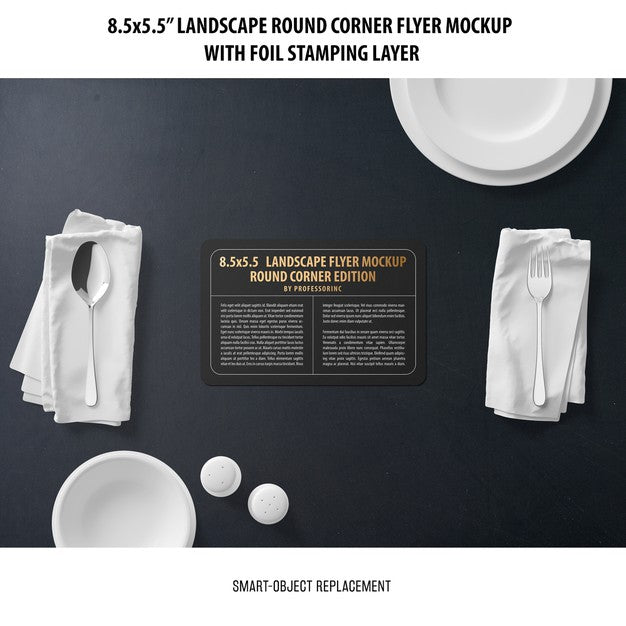 8.5X5.5 Landscape Flyer Mockup Psd
