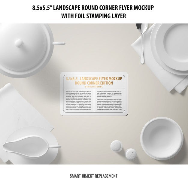 8.5X5.5 Landscape Flyer Mockup Psd