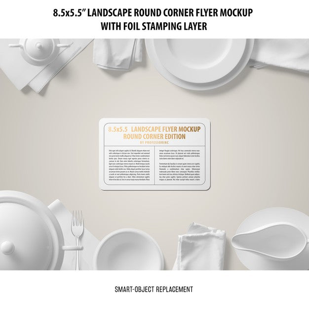 8.5X5.5 Landscape Flyer Mockup Psd