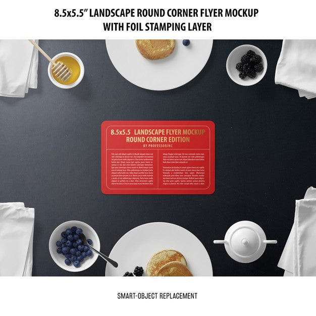 8.5X5.5 Landscape Flyer Mockup Psd