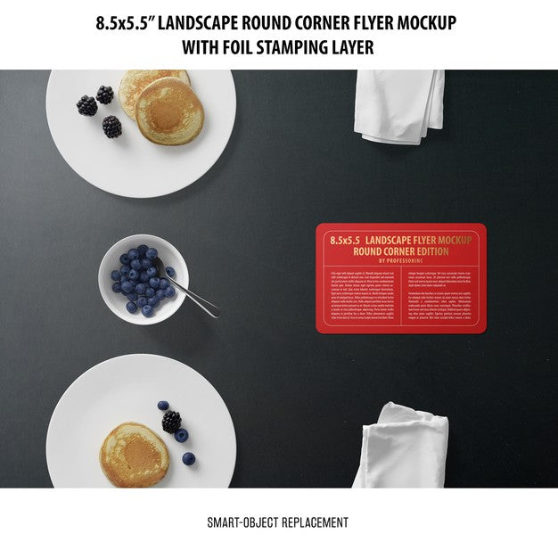 8.5X5.5 Landscape Flyer Mockup Psd
