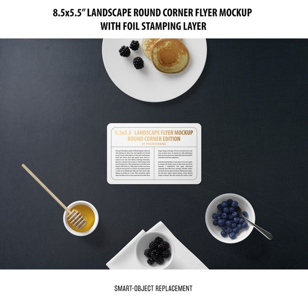 8.5X5.5 Landscape Flyer Mockup Psd