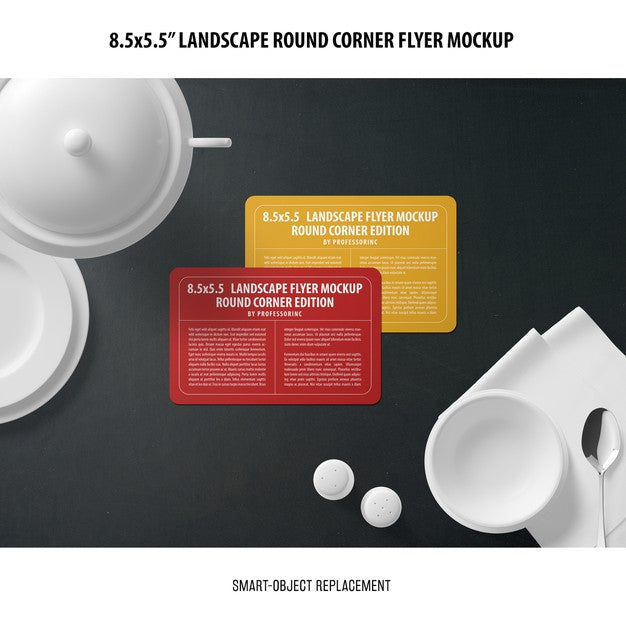 8.5X5.5 Landscape Flyer Mockup Psd