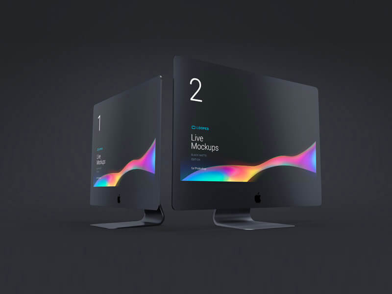 8 Black Clay Apple Devices Mockups