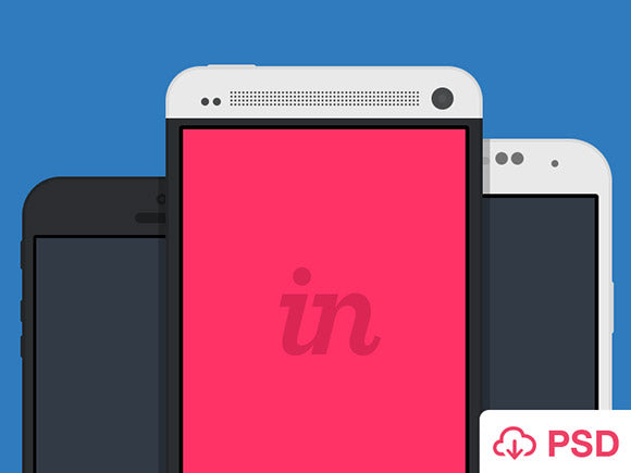 8 Flat Android & Iphone Mockups