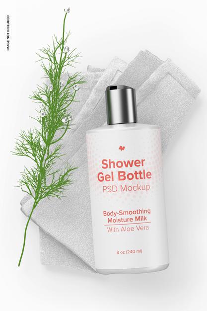 8 Oz Shower Gel Bottle Mockup Psd