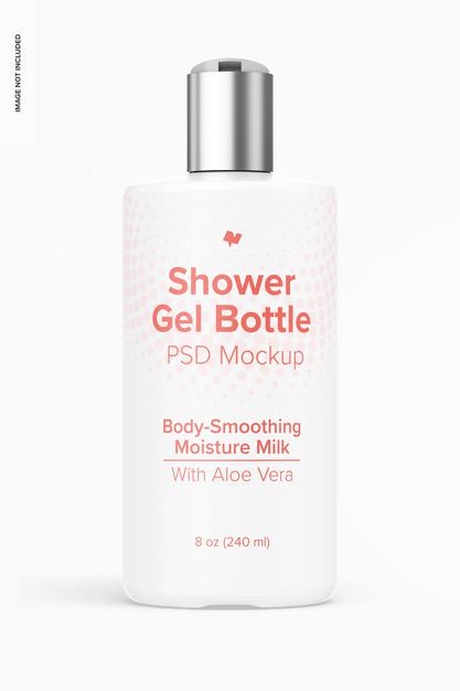 8 Oz Shower Gel Bottle Mockup Psd