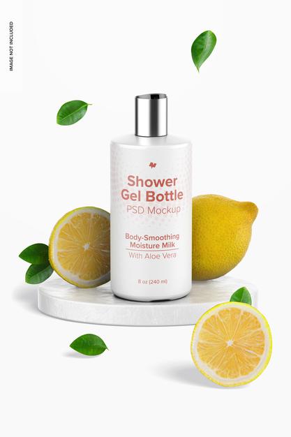 8 Oz Shower Gel Bottle Mockup Psd