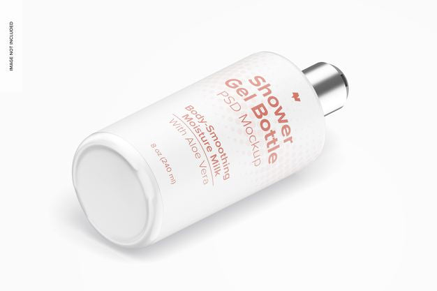 8 Oz Shower Gel Bottle Mockup Psd