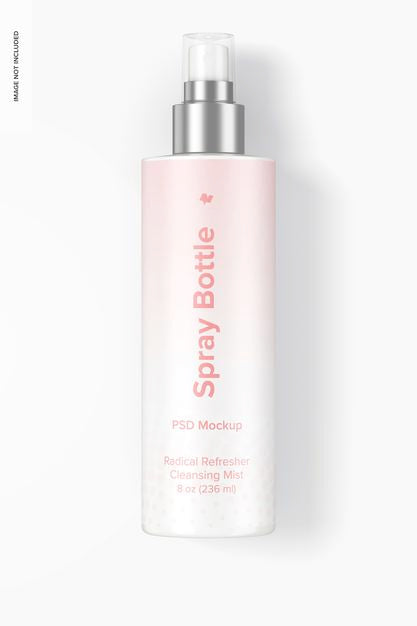 8 Oz Spray Round Bottle Mockup Psd