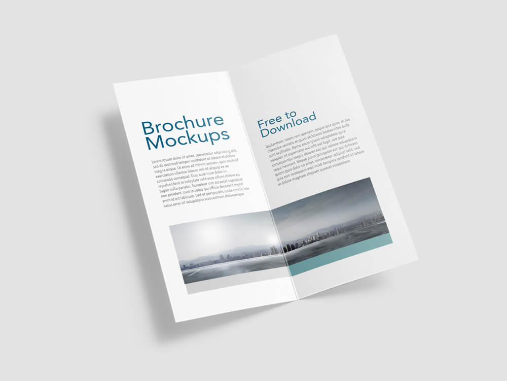 Half Fold Vertical Brochure Mockups