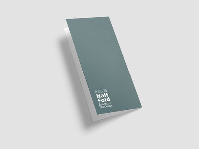 Half Fold Vertical Brochure Mockups