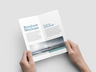 Half Fold Vertical Brochure Mockups