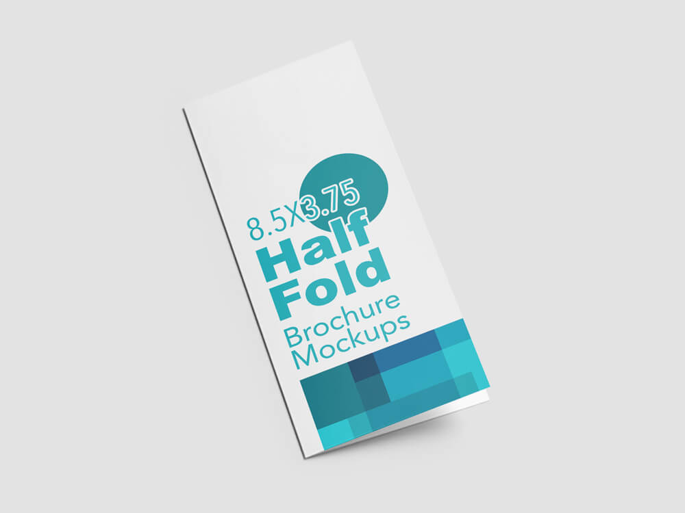 Half Fold Vertical Brochure Mockups