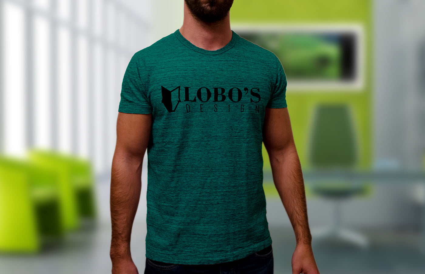 T-Shirt Mockup on a Man with Beard
