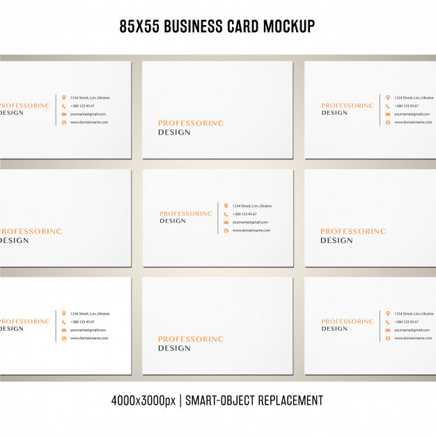 85X55 Business Card Mockup Psd