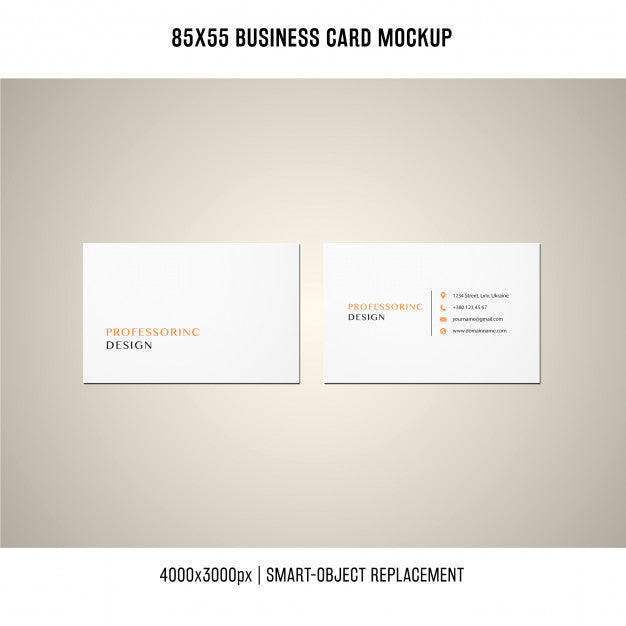 85X55 Business Card Mockup Psd