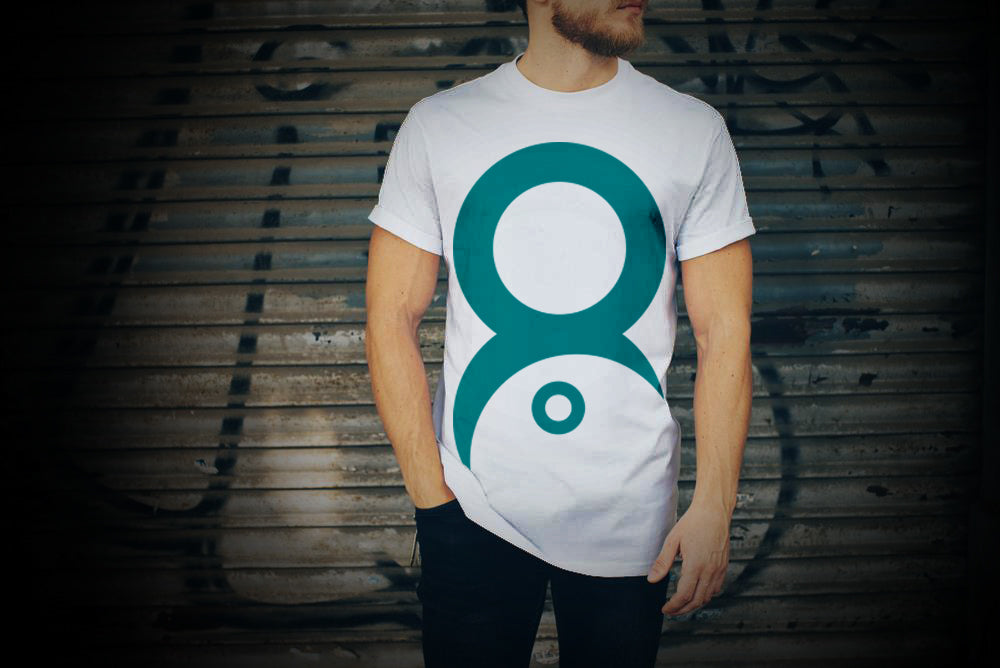 White Cool and Realistic T-Shirt on a Man