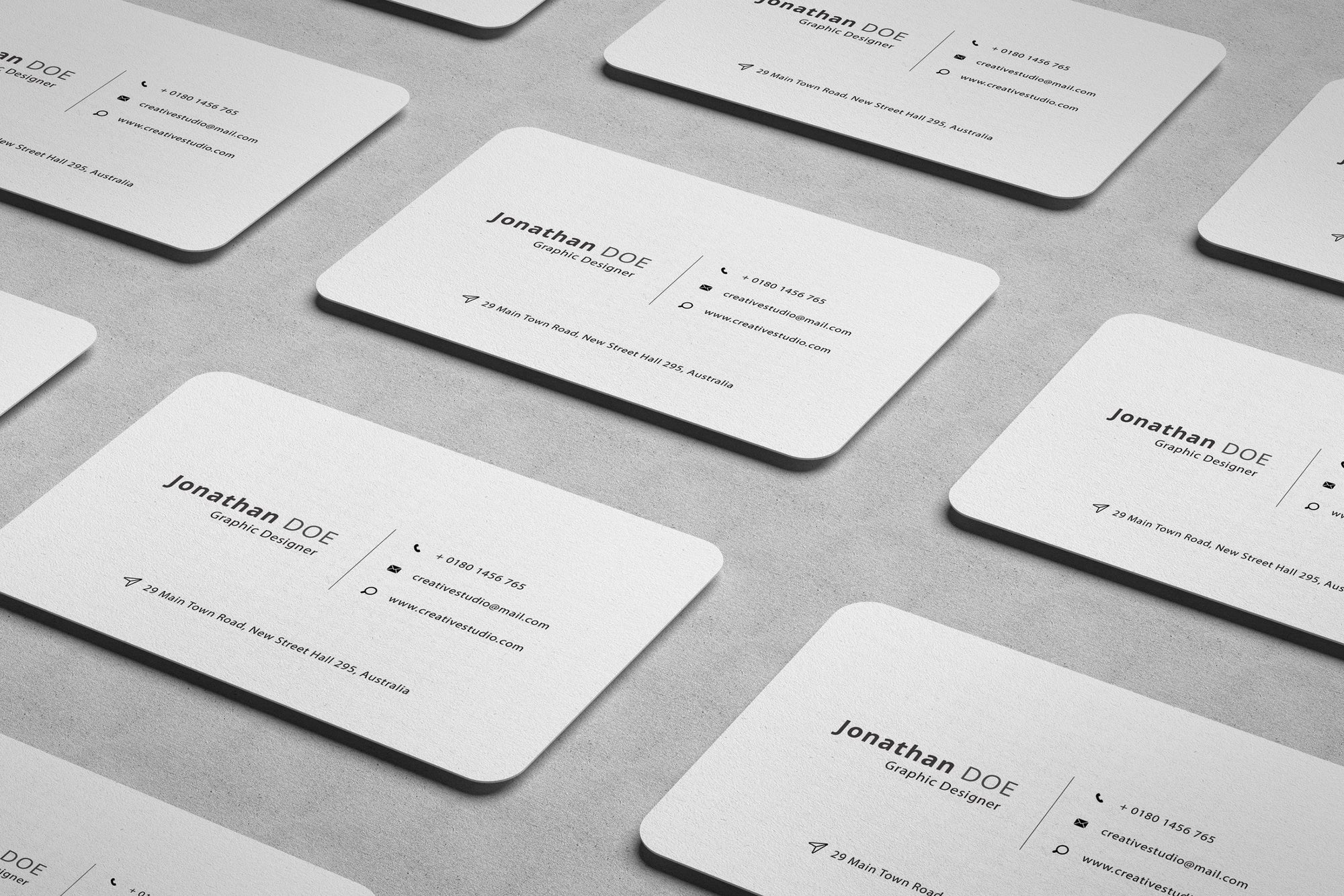 Rounded Professional Business Card PSD Mockup
