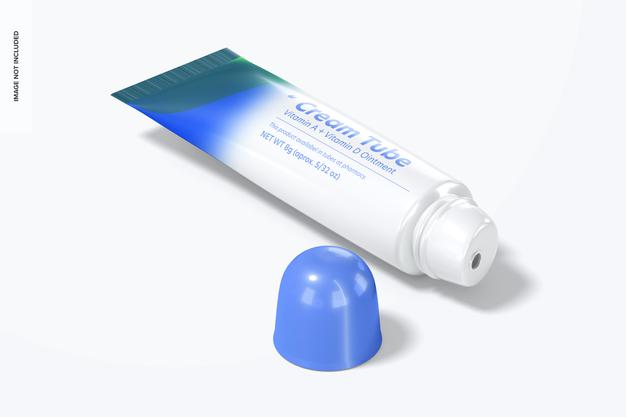 8G Cream Tube Mockup Psd