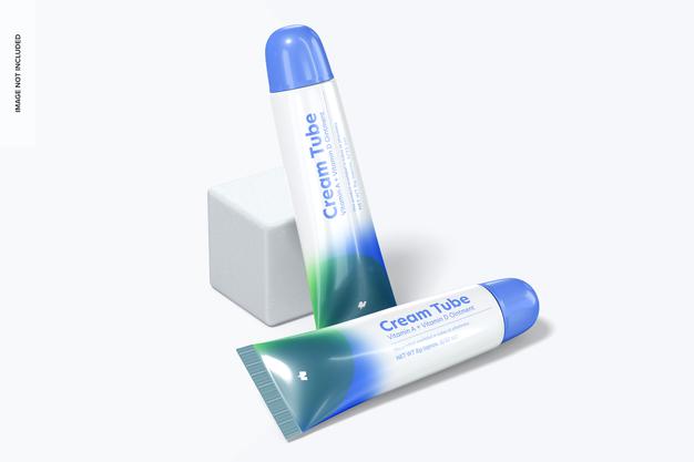 8G Cream Tubes Mockup Psd