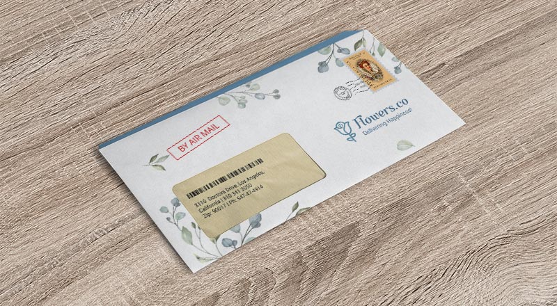 9 X 4 Inches Windowed Envelope Mockup Psd