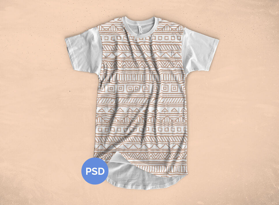 White Longline T-Shirt Mockup
