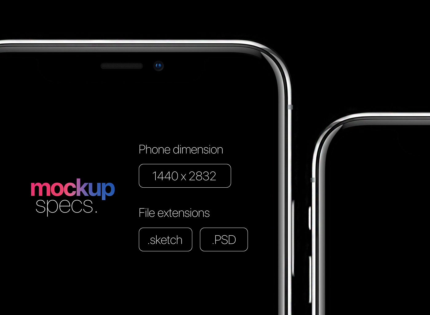 Hyper-Realistic Space Gray iPhone X Mockup Front View