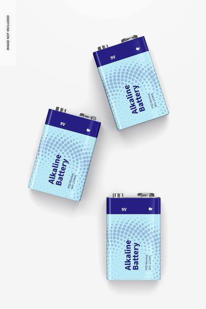 9V Alkaline Battery Mockup Psd