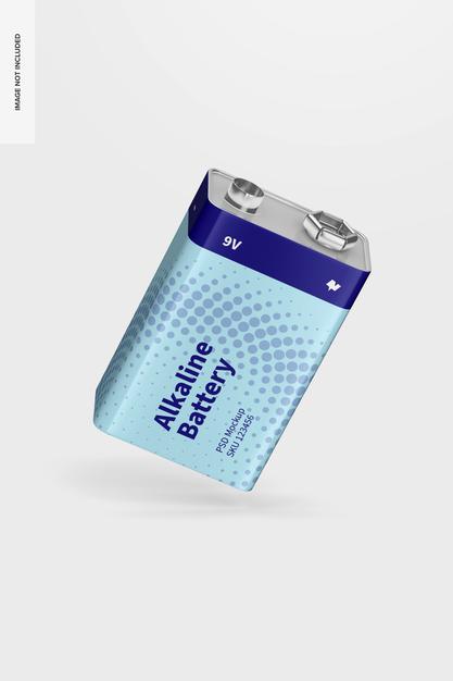 9V Alkaline Battery Mockup Psd