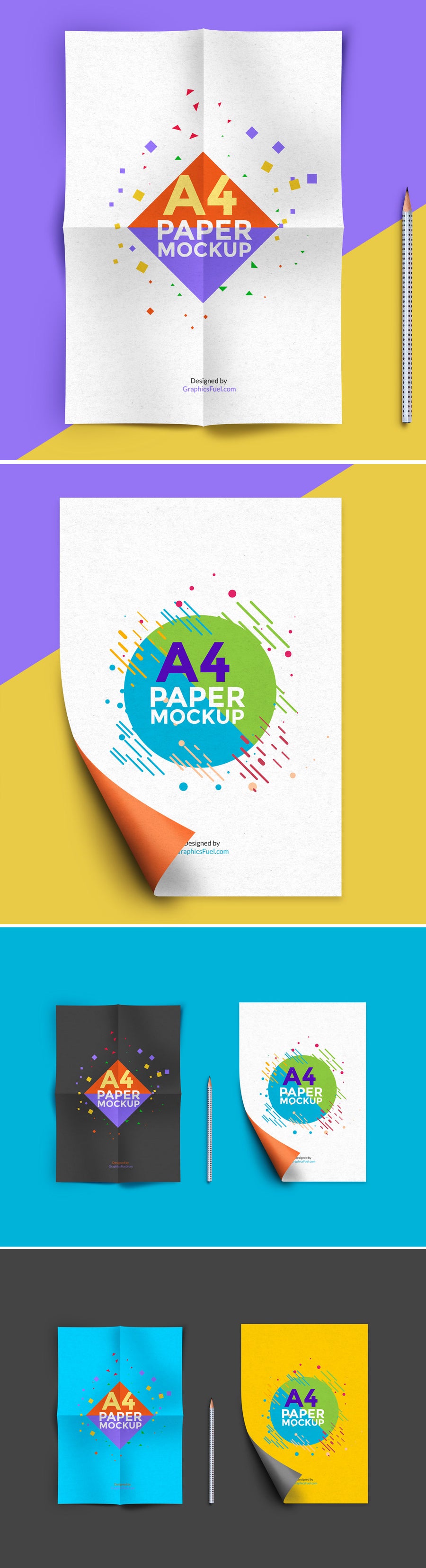 A4 Paper Flyer Mockup PSD