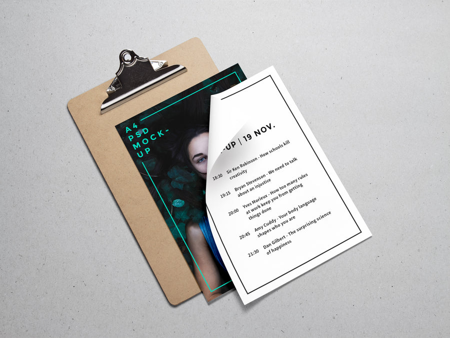 A4 Paper PSD MockUp