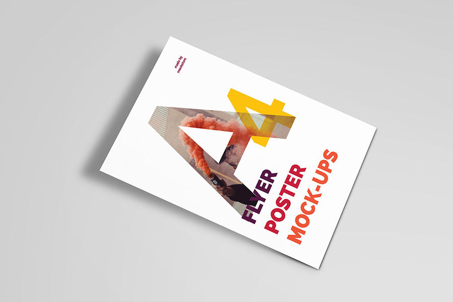 A4 Poster PSD Mockup White and Clean