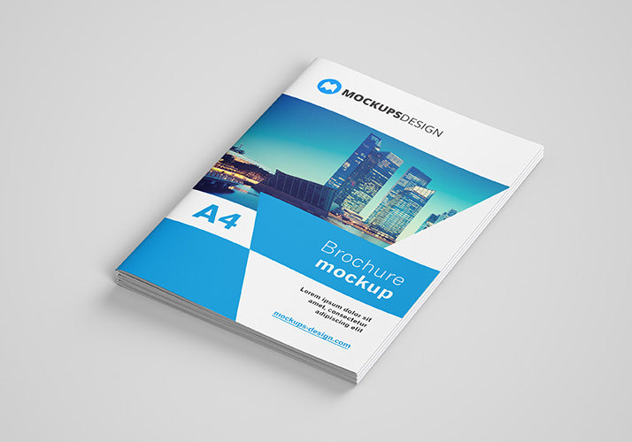 8 Shots or Angles of A4 Brochure Mockups