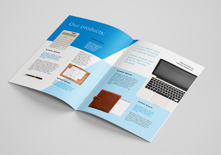 8 Shots or Angles of A4 Brochure Mockups