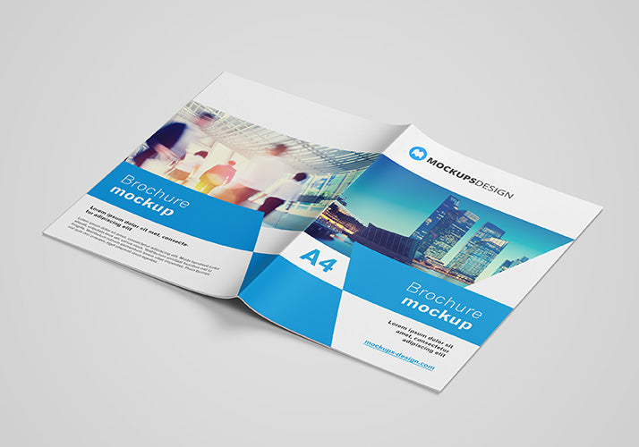 8 Shots or Angles of A4 Brochure Mockups