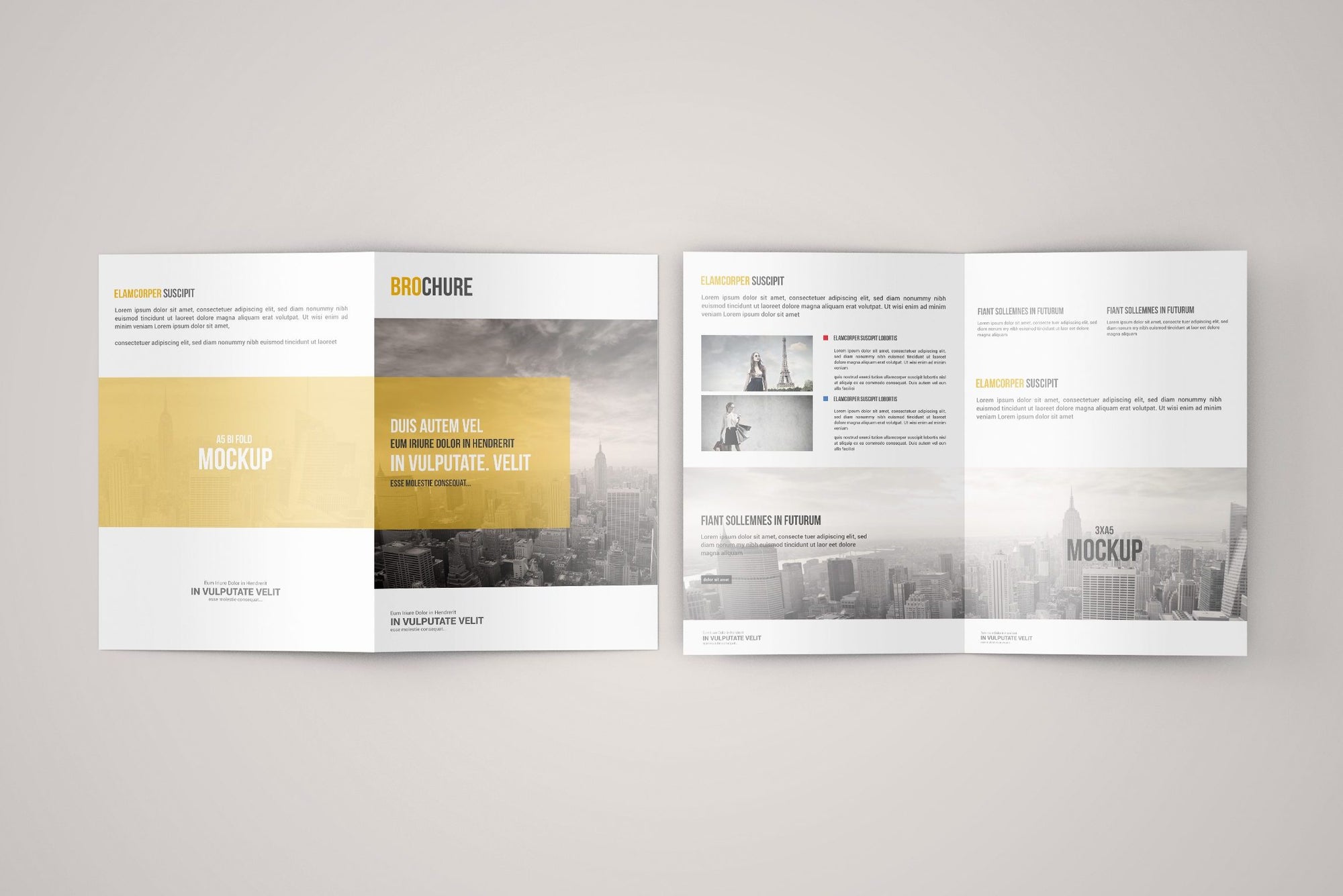 Clean A5 Bi-Fold Brochure Mock-Up