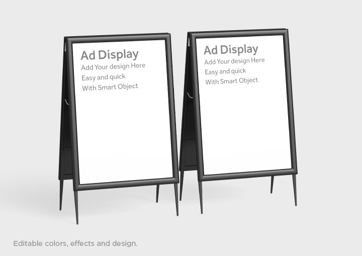 Empty Street Ad Display Sign (Mockup)