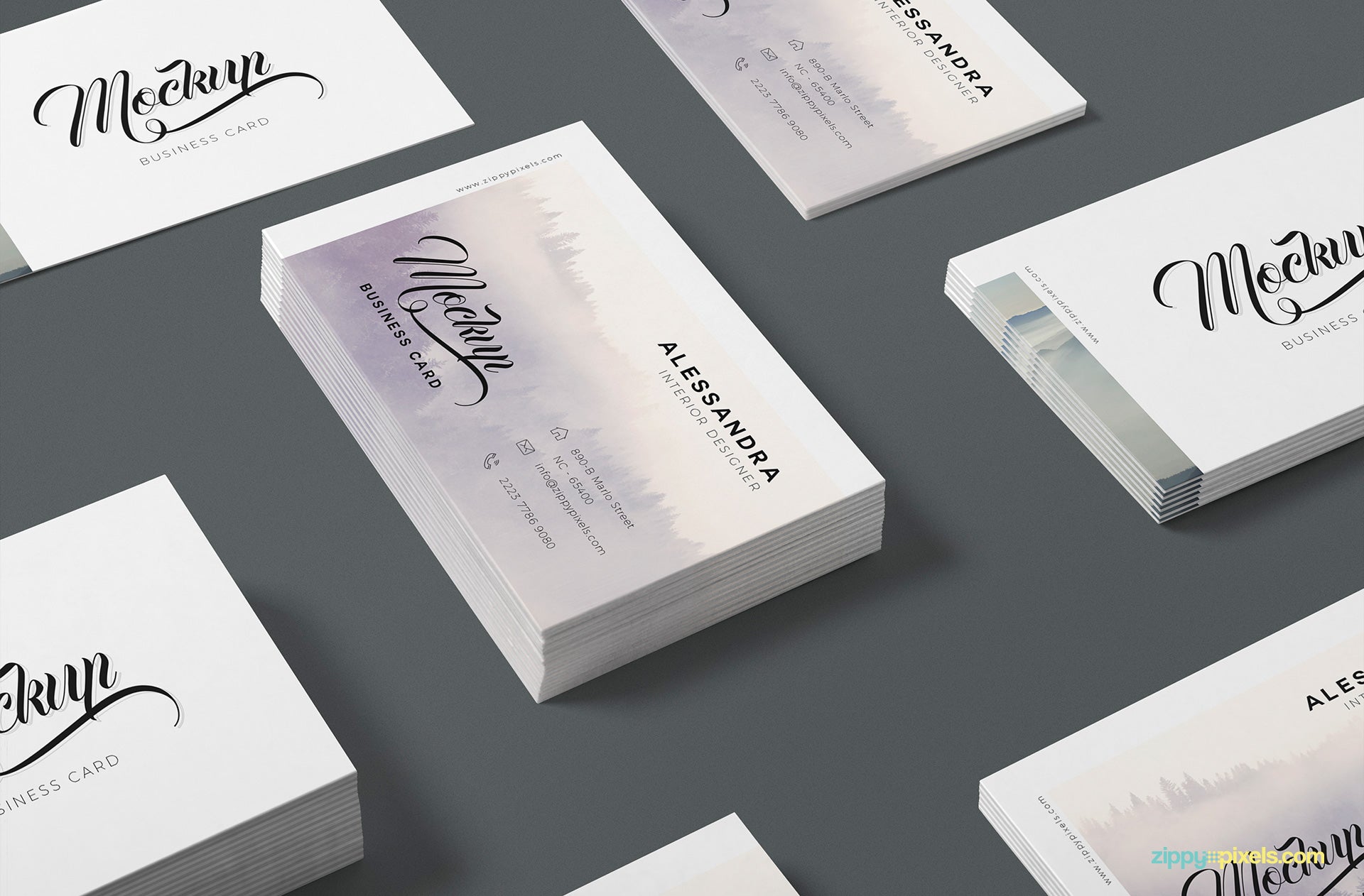 Isometric Business Card Mock Up
