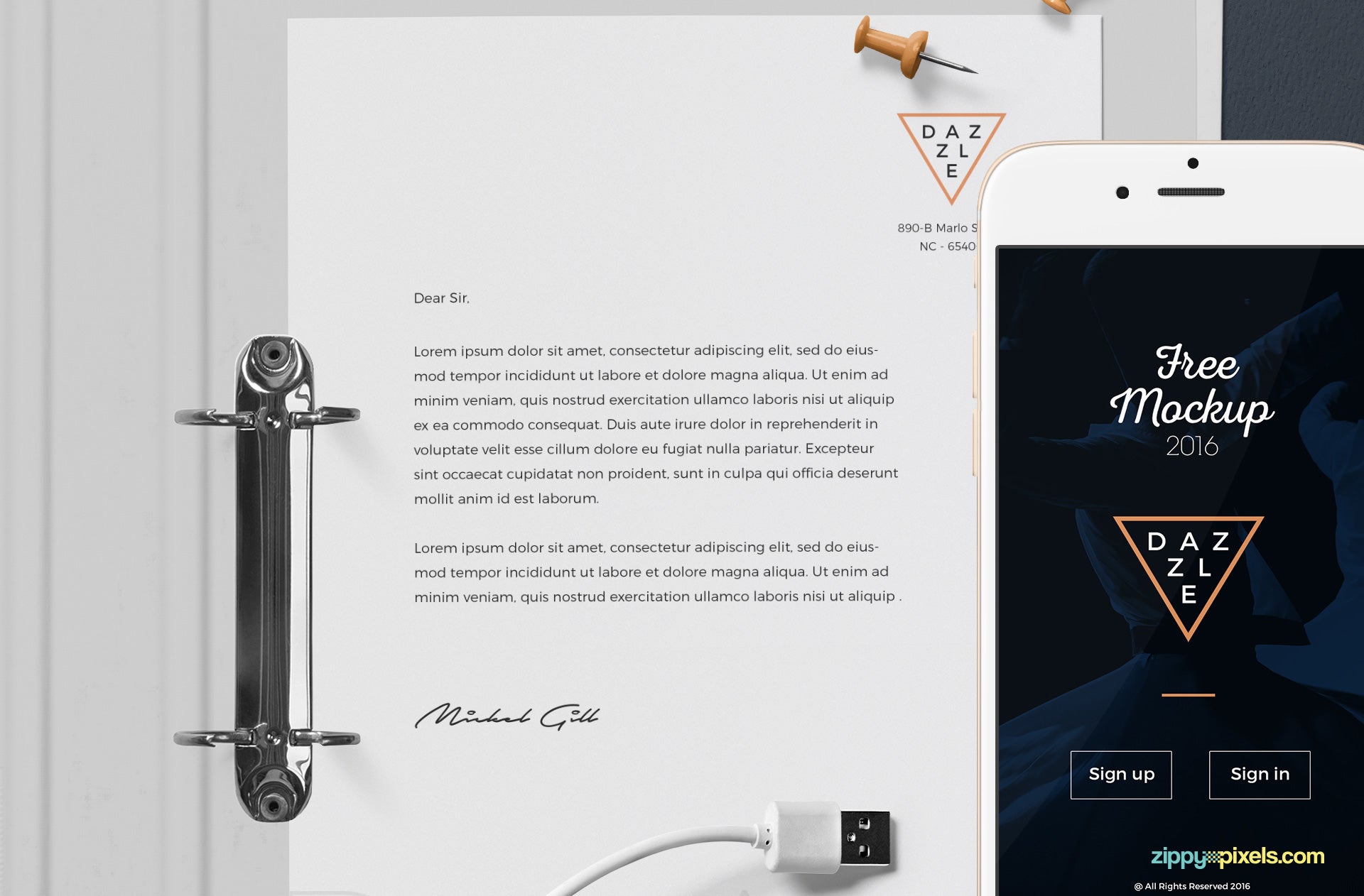 Letterhead Mockup Scene