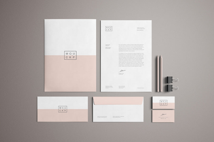 Advanced Clean Branding Stationery Mockup Business Card and Letterhead Paper