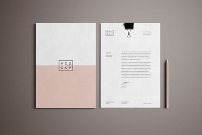 Advanced Clean Branding Stationery Mockup Business Card and Letterhead Paper