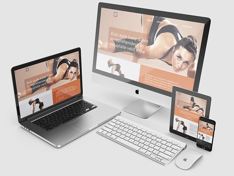 Apple Devices Mockups in Home Office Table