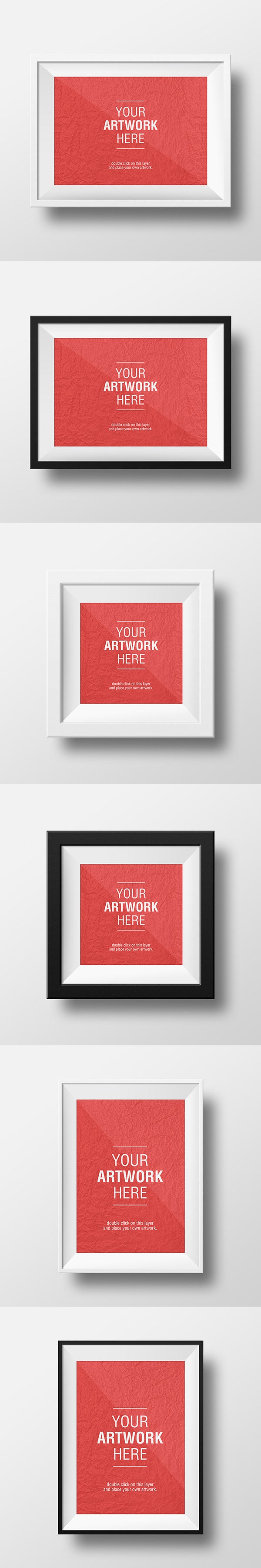 Clean White Empty Frame PSD MockUps