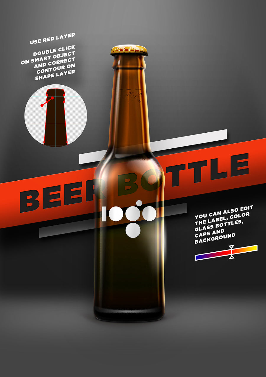 Beer Shape Bottle Mockup