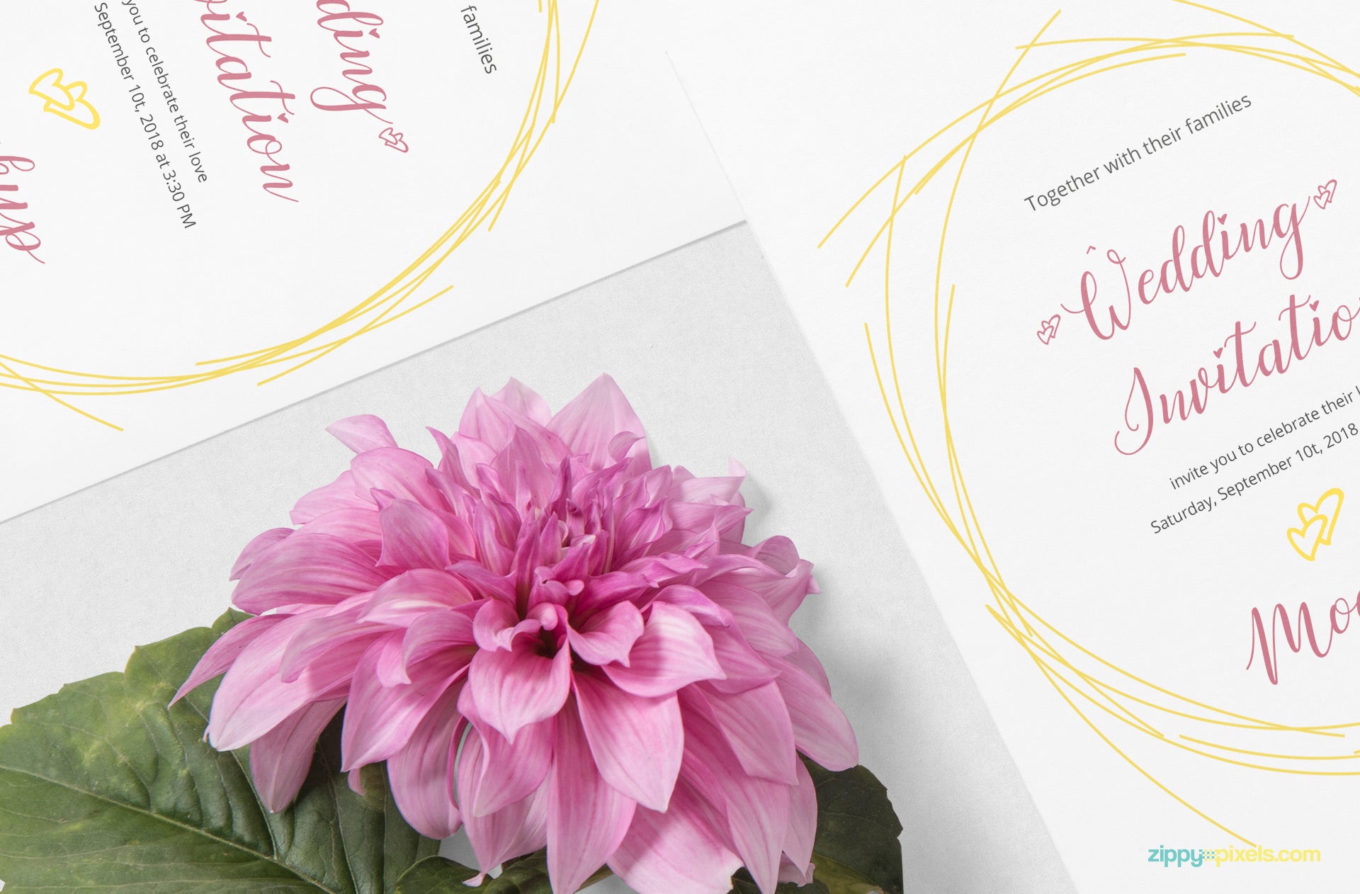 Wedding Card Mockup PSD