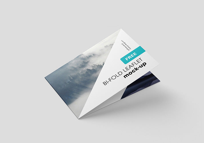 Set of 4 Clean Horizontal Bi-Fold Leaflet Mockups