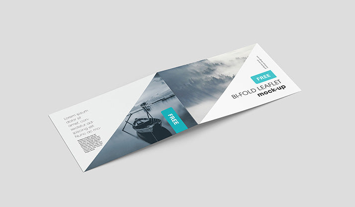Set of 4 Clean Horizontal Bi-Fold Leaflet Mockups