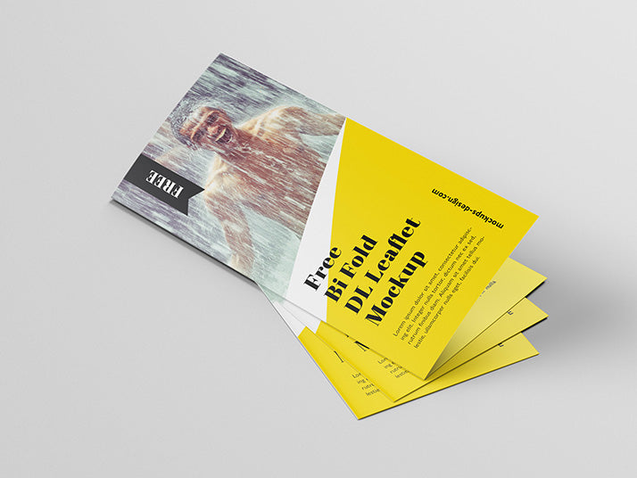 5 x Bi-Fold DL Brochure Mockup